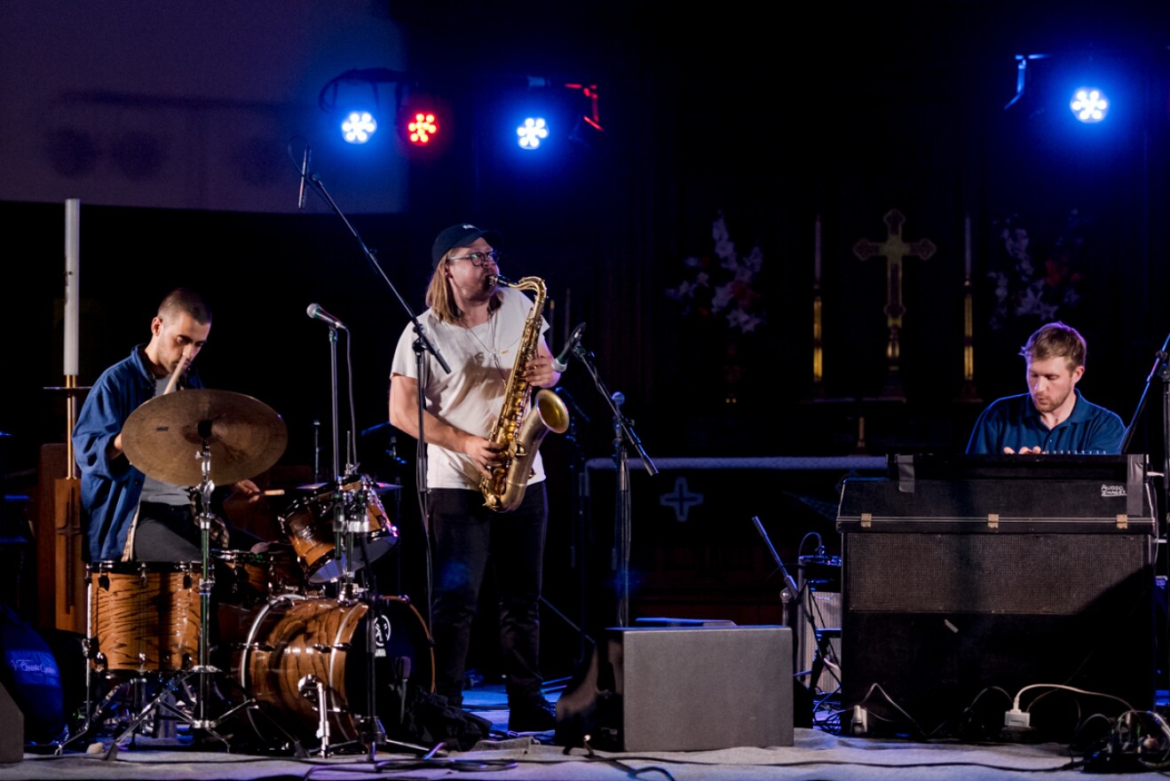 Girls in Airports perform at Lutheran Church during the first night of the 2019 CGI Rochester International Jazz Festival.
